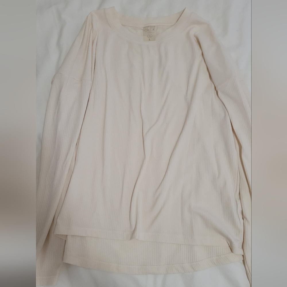 Womens Calia Ribbed Long Sleeve Shirt